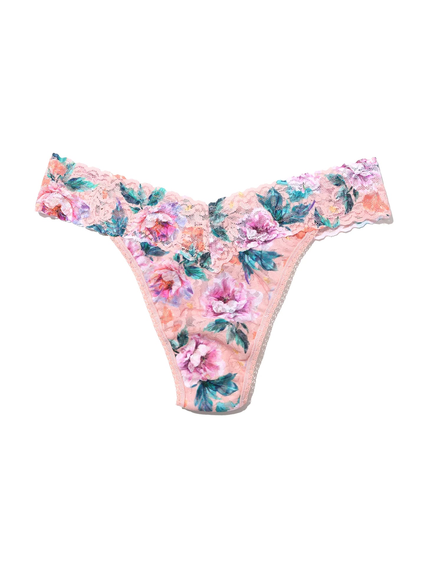 Floral-patterned bikini bottom on a white background