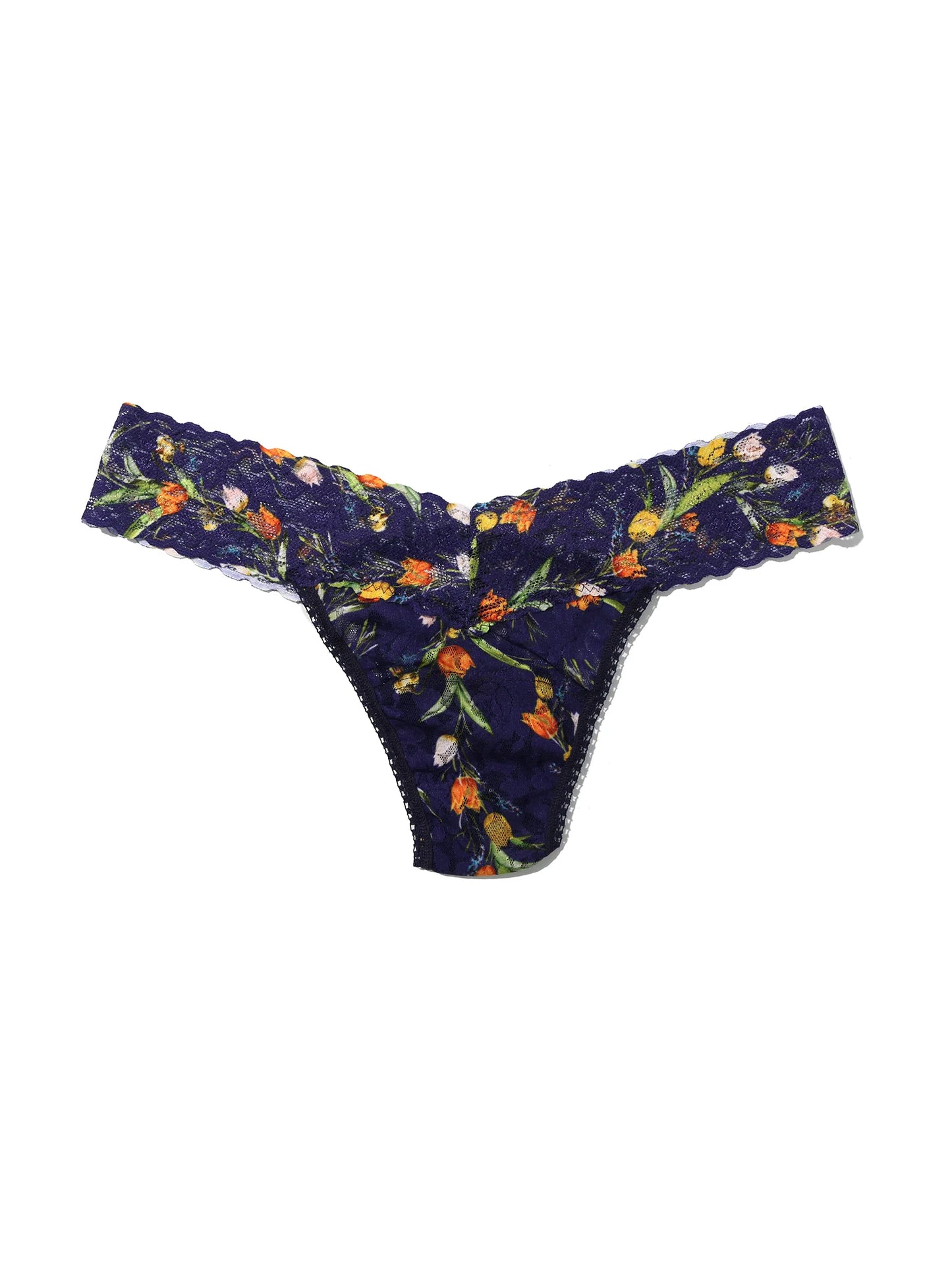 Floral-patterned bikini bottom on a white background