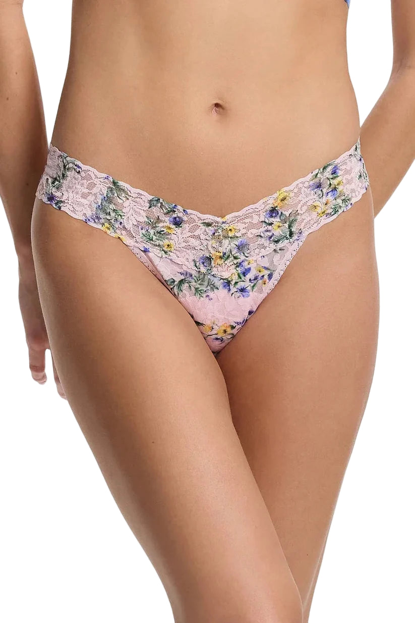 Floral lace underwear on a white background