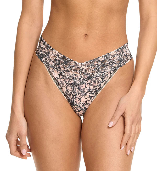 Floral-patterned bikini bottom on a white background
