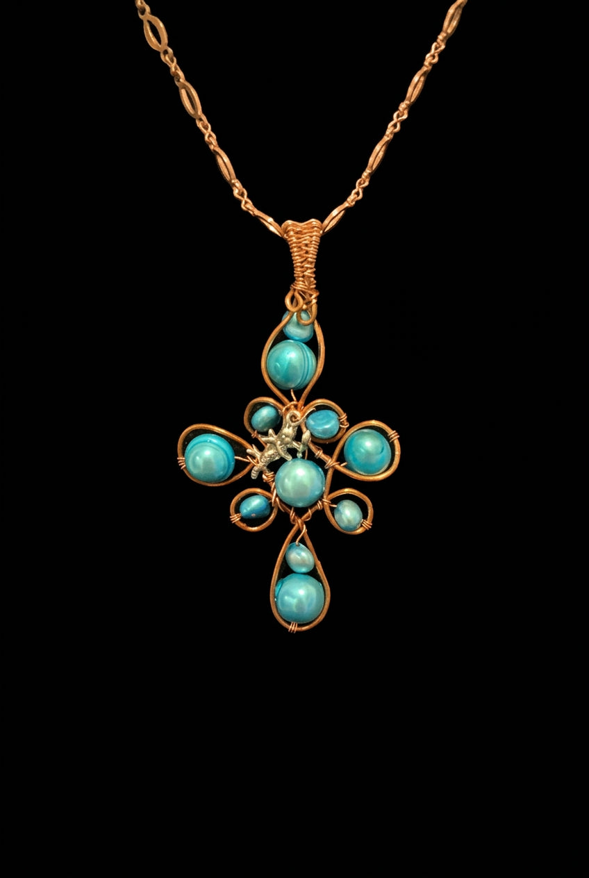 Necklace with Dyed Freshwater Pearls