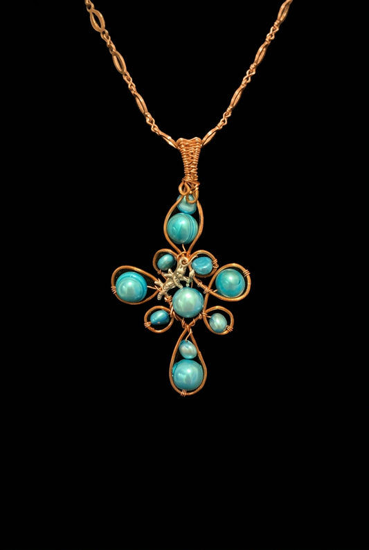 Necklace with Dyed Freshwater Pearls