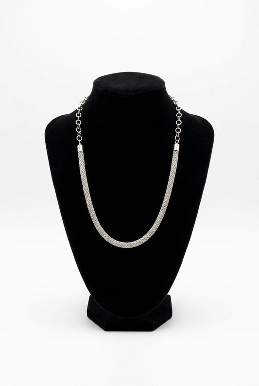 Handcrafted Sterling Silver Double Knit Necklace