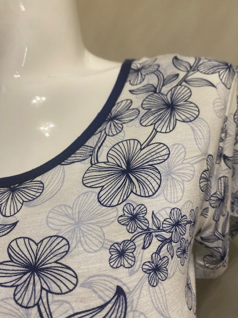 Patricia Lingerie Night Gown - Blue Floral - SALE