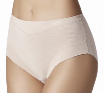 Janira Slip Cotton Band High Waist Brief in Nude