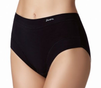 Janira Slip Cotton Band High Waist Brief in black