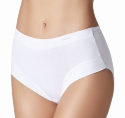 Janira Slip Cotton Band High Waist Brief in white 