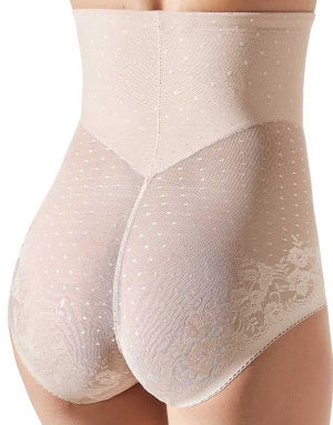 The back Janira Secrets Lace High Waist Brief in Dune