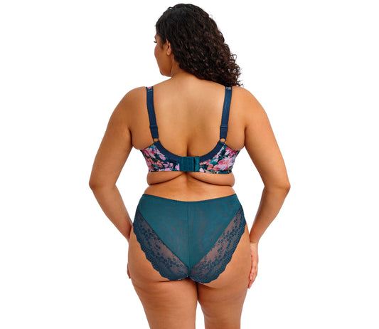 Elomi Lucie Stretch Plunge Bra - Teal Floral - Fashion