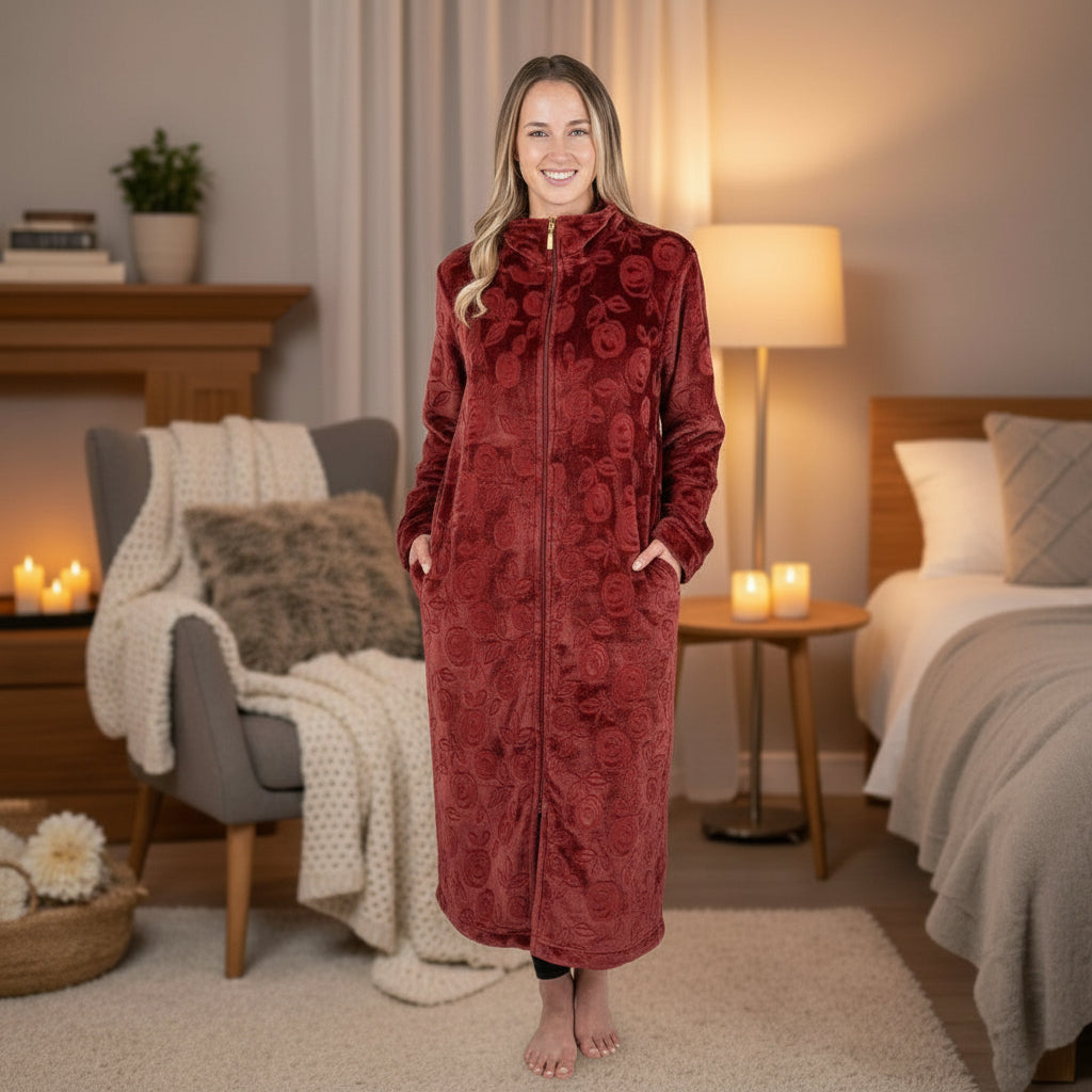 Patricia Lingerie Embossed Zip robe 