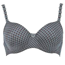 Patterned bra on a white background