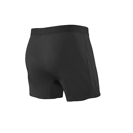 Black athletic shorts on a white background