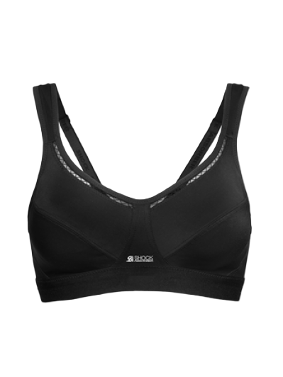 Black sports bra on a white background