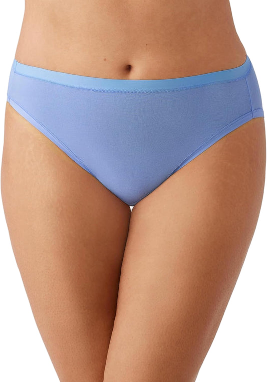 Wacoal Understated Cotton Hi Cut Briefs - Blue Hydrangea 