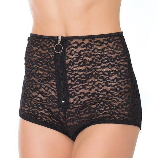 Coquette High Waist Booty Short with Zipper