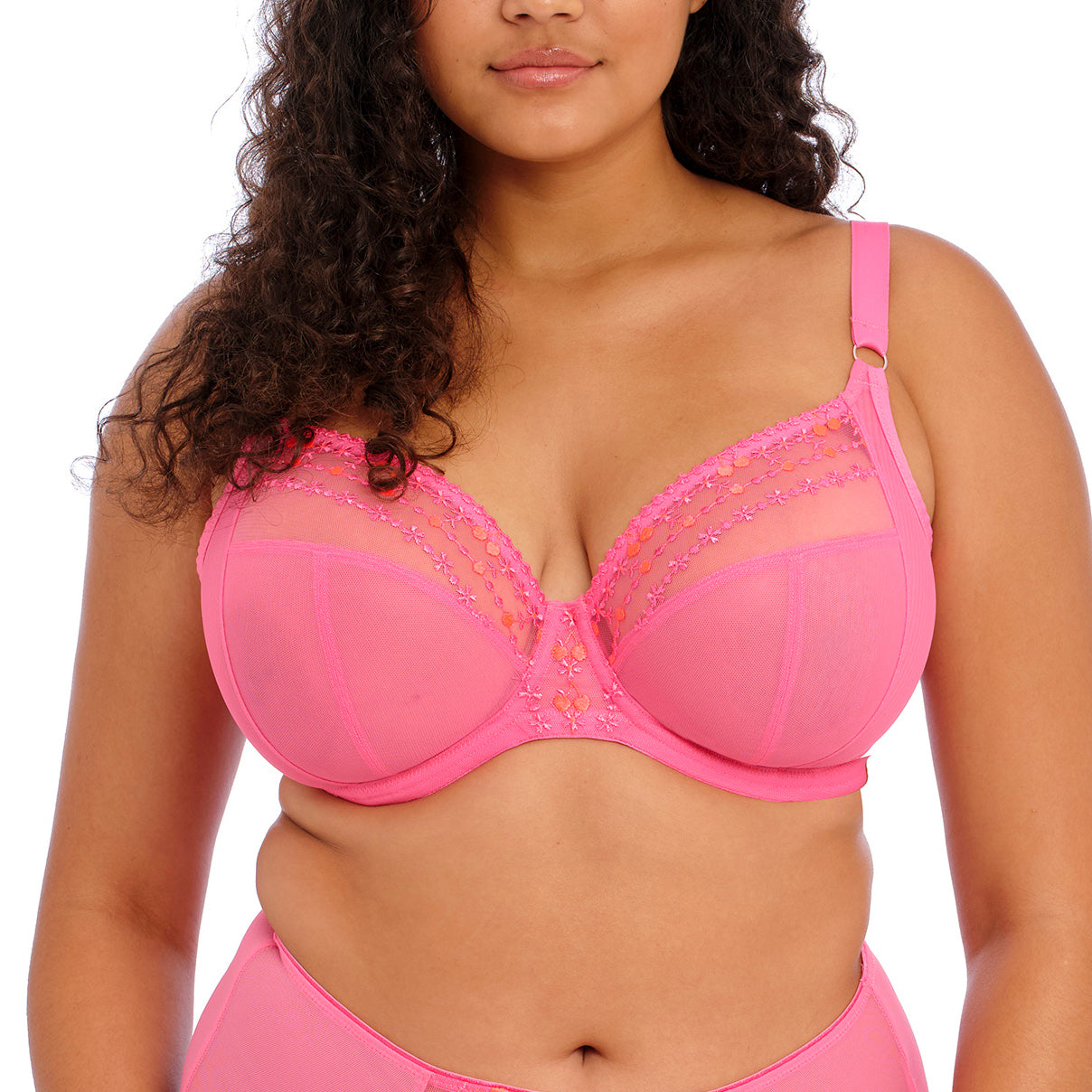 Elomi rose colored Demi cup underwire bra. Size 38 K US ( 38 H UK)