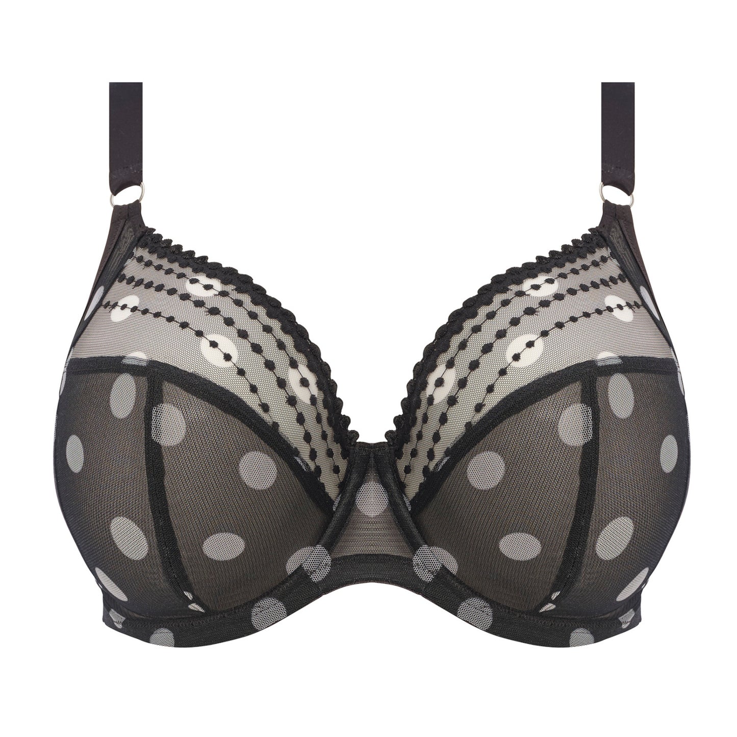 Black Dot Elomi Matilda Underwire Plunge Bra