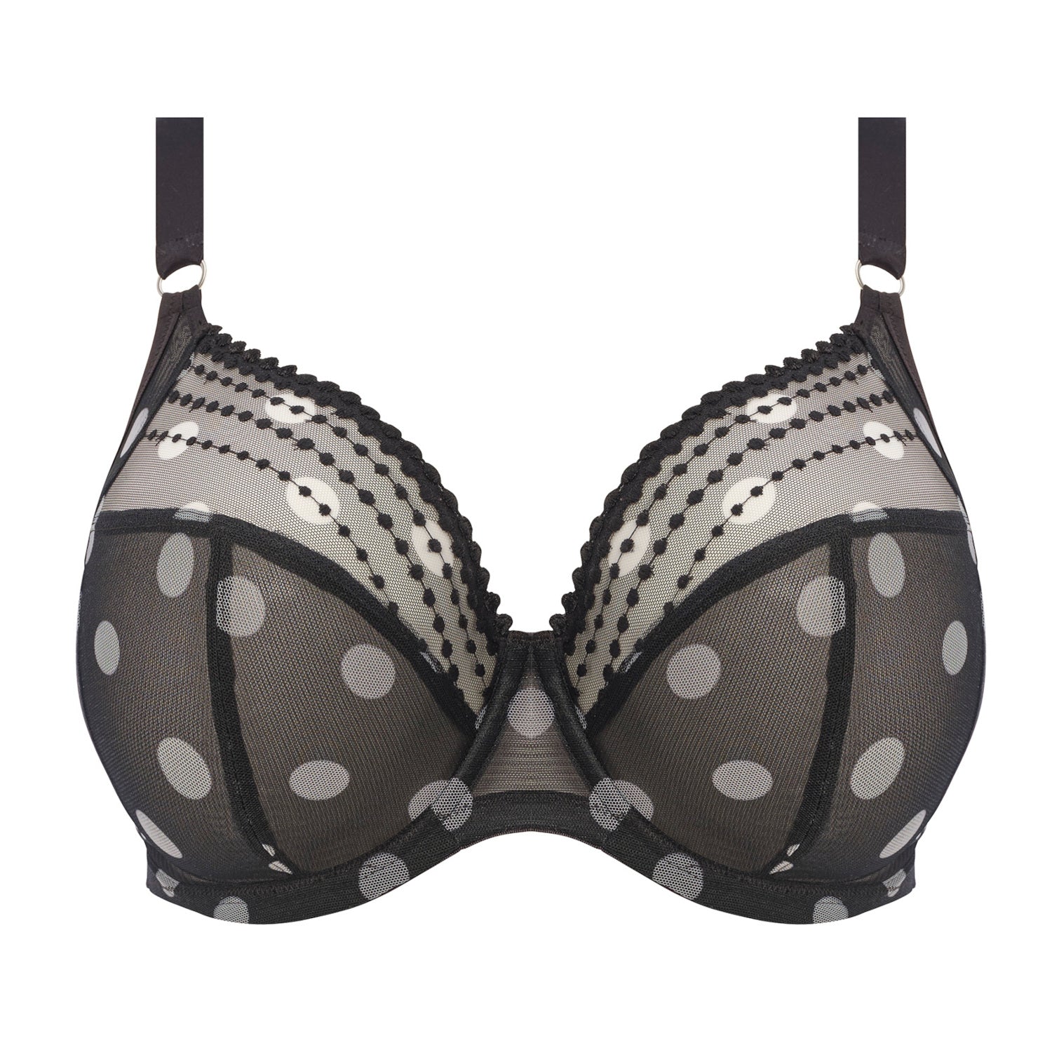 Black Dot Elomi Matilda Underwire Plunge Bra