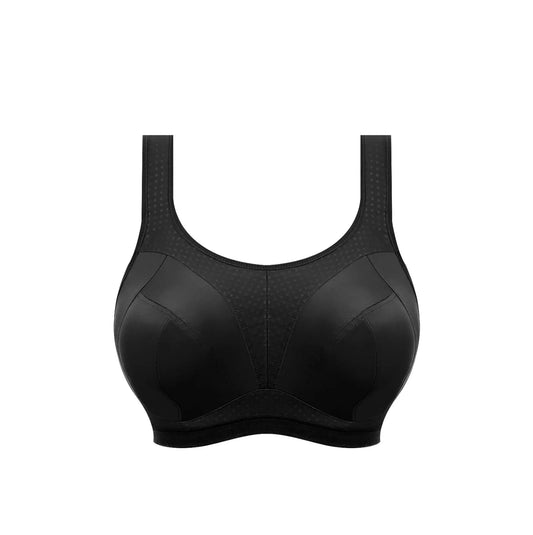 Black sports bra on a white background