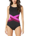 Gabar Color Block Hi Neck Swim 