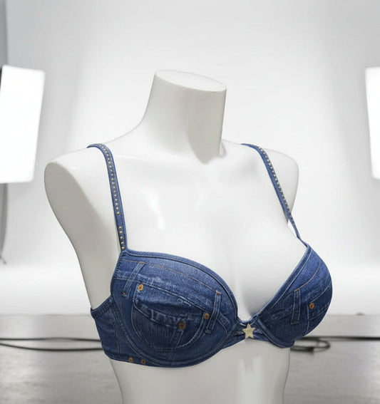 Trendy Jean Padded Push Up Bra - SALE