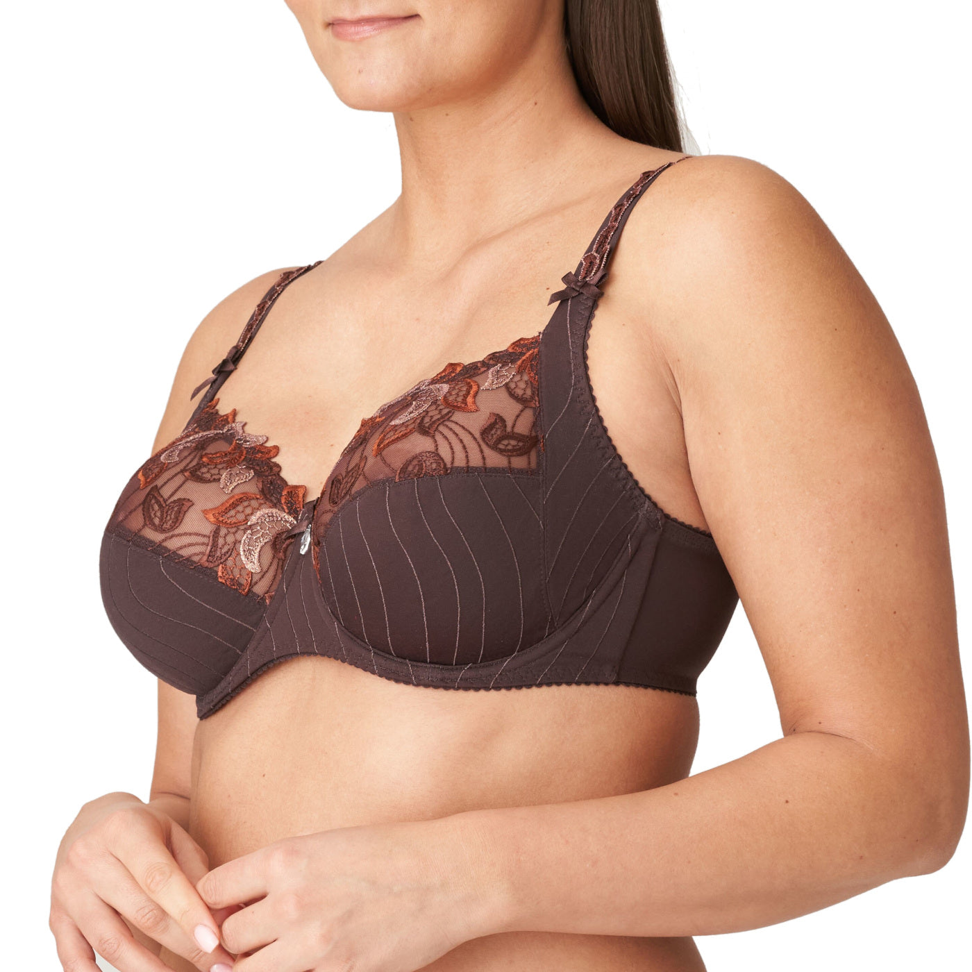 Dew Bra with broad shoulder straps and round stitched cups for