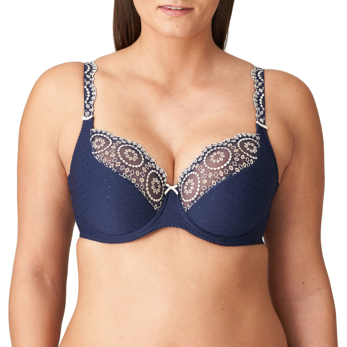 2027-4 Women's Marine Floral Non-padded Underwired Full Cup Bra