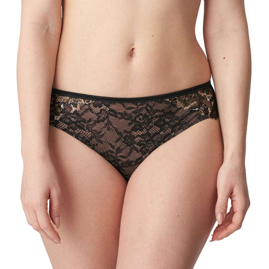 Black lace underwear on a white background