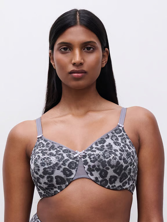 Chantelle C Magnifique Molded Wire Bra - Grey Leopard - Fashion