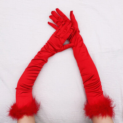 Shirley Hollywood Stretch Velvet Long Gloves - SALE