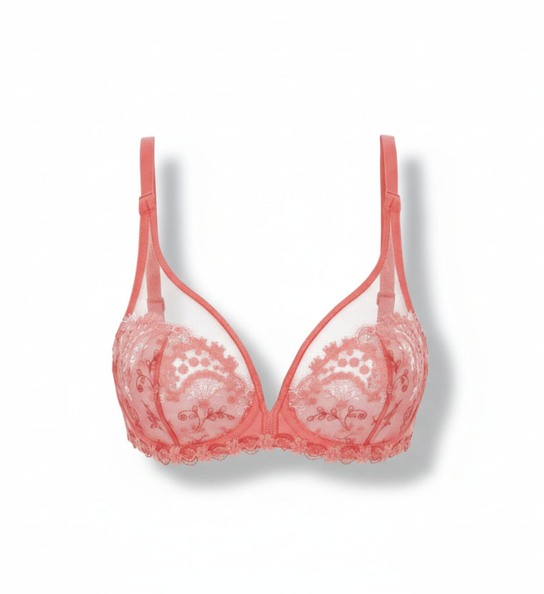 Simone Pérèle Wish Triangle Plunge Bra - Coral - Fashion - SALE