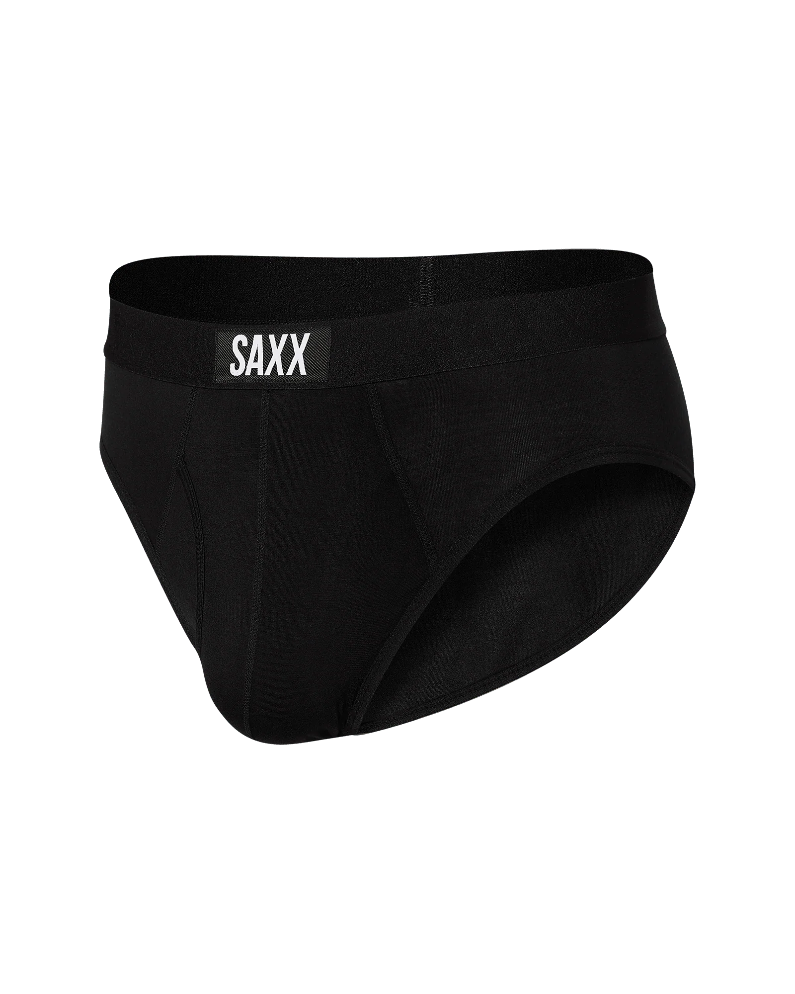 Black SAXX underwear on a white background