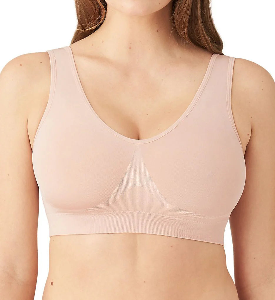 blush pink wire free bra