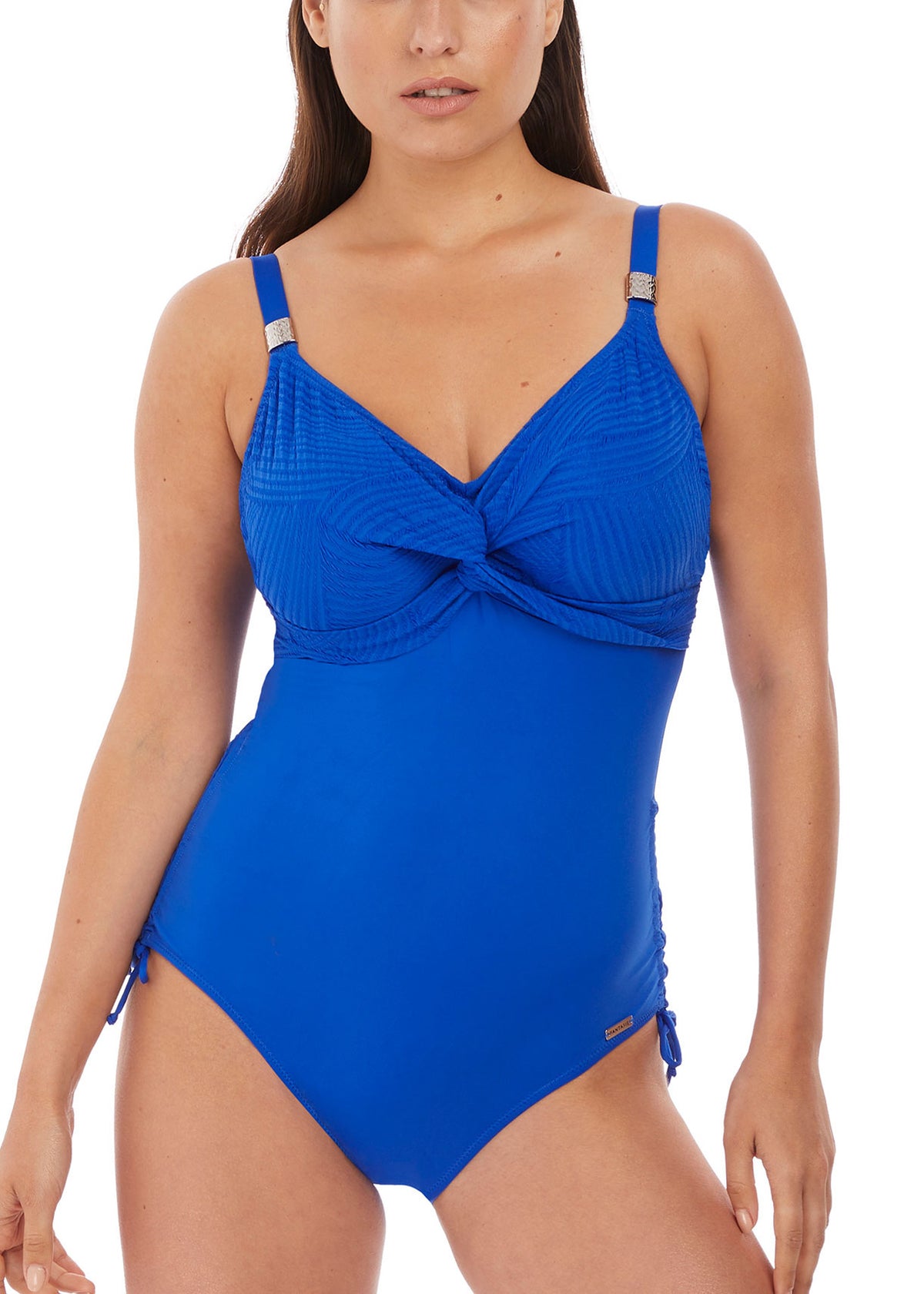 Nike PACIFIC BLUE Corset-Back Bandeau One-Piece Swimsuit, US X-Large 