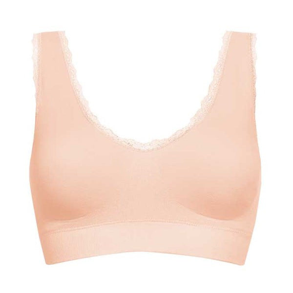 J1-5 White Black Beige Red Pink Wire-free Non-padded Full-Cup Cotton Bra  16B-24C
