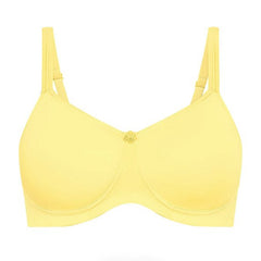 Padded Bras for Women Solid Color Glossy Small Chest Gathered Top  Breathable Everyday Bra Yellow M 