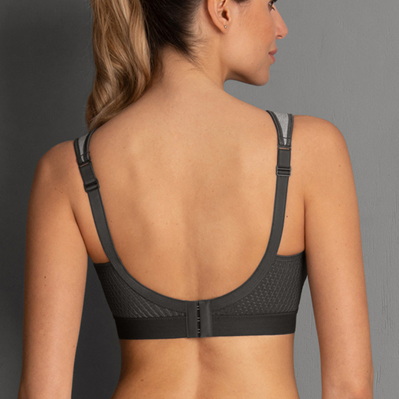 Anita Extreme Control Sports Bra heather grey back