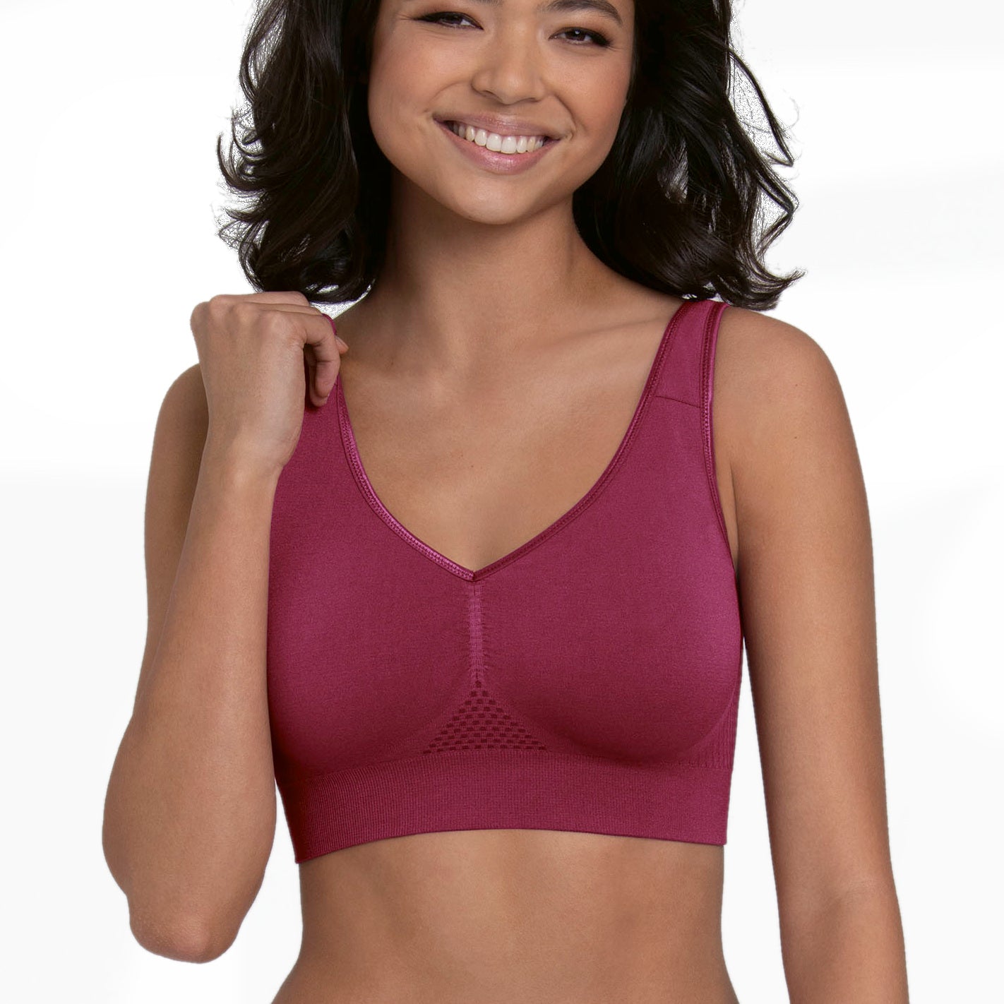  veimia Women's Bra that Looks Smaller, Lace Bra, Wireless Bra,  Bra that Makes Your Chest Smaller, Popular, Wireless, Underarm, High Bra,  No Tight Feel, indian red : Clothing, Shoes & Jewelry