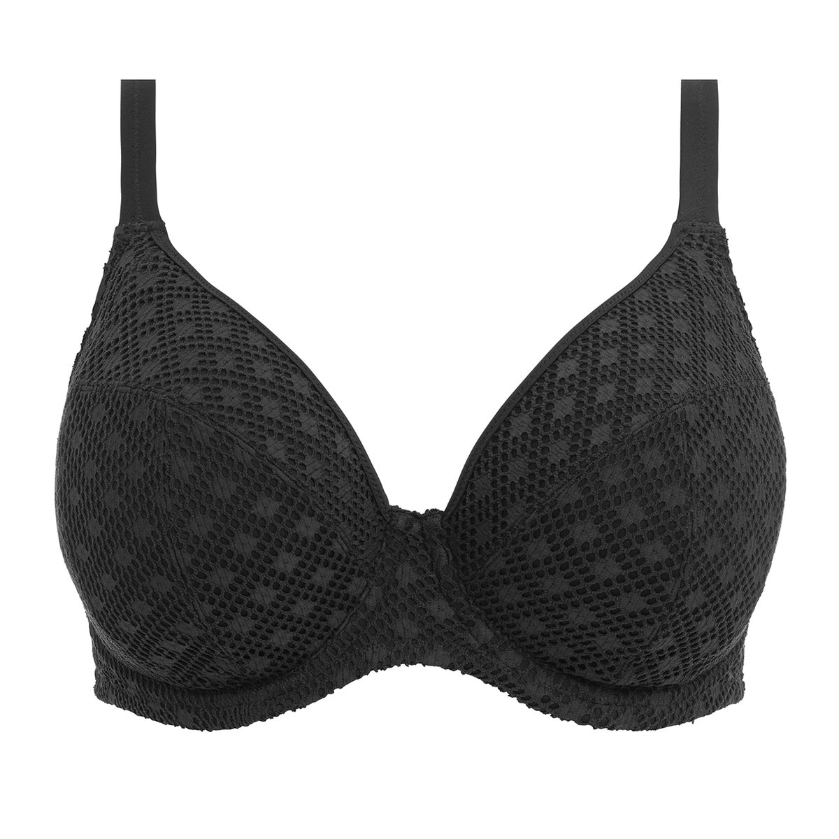  Elomi Savaneta Adjustable Crop Top Underwire Bikini  (ES801306),36E,Black : Clothing, Shoes & Jewelry