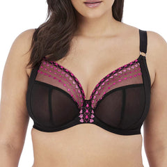 Elomi Matilda Banded Plunge Underwire Bra (8900),34H,Pink Kiss 