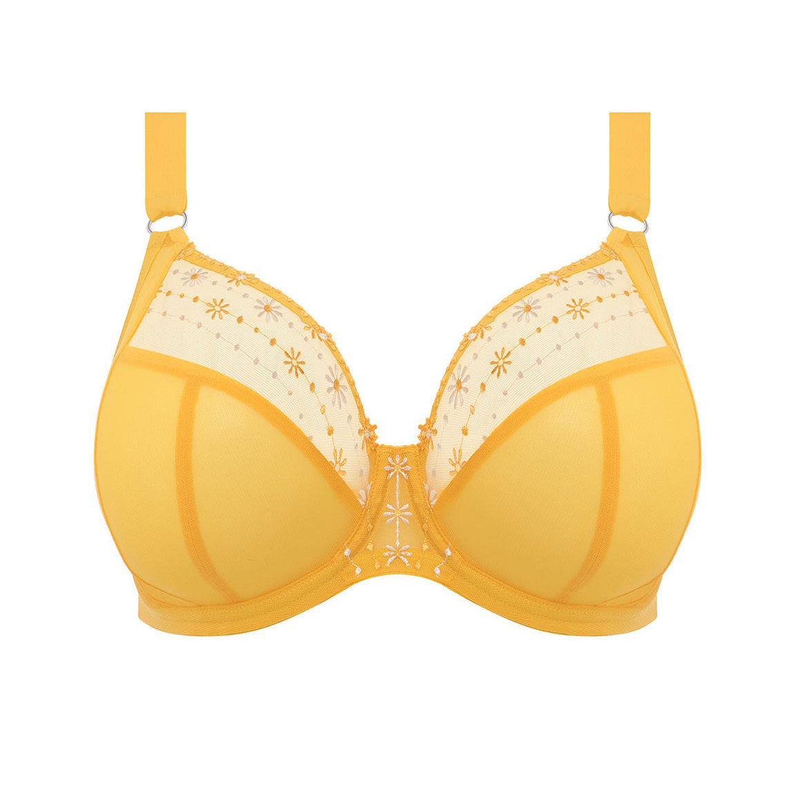 Buy Padded Underwired Demi Cup Bra in Lemon Yellow Online India