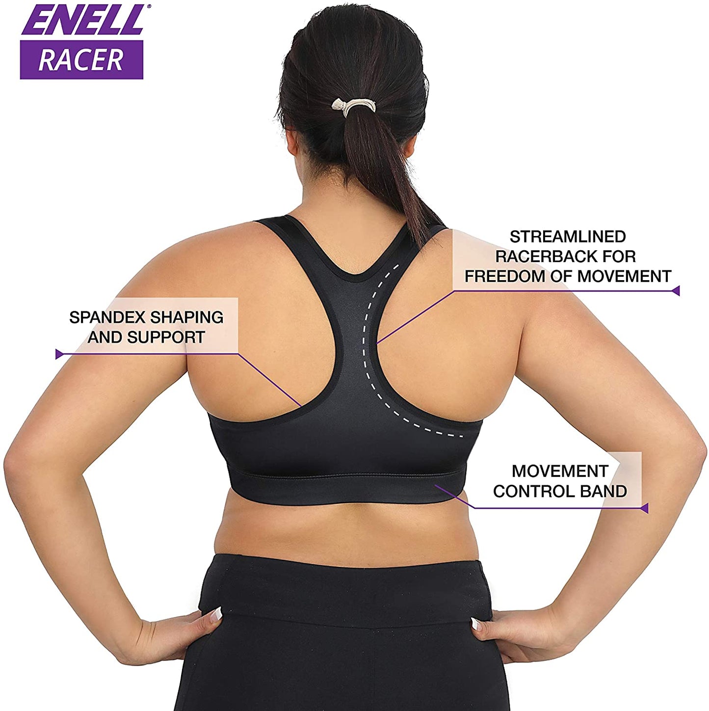 Enell Hook & Eye Cami Sports Racerback Bra - SALE