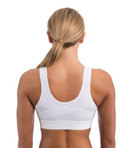 White back of Enell LITE Hook & Eye Cami Sports Bra