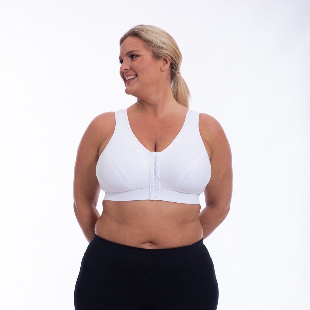 White Enell LITE Hook & Eye Cami Sports Bra