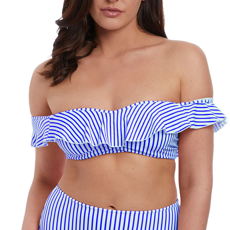 Freya Swim Totally Stripe Bardot Bikini Top - SALE