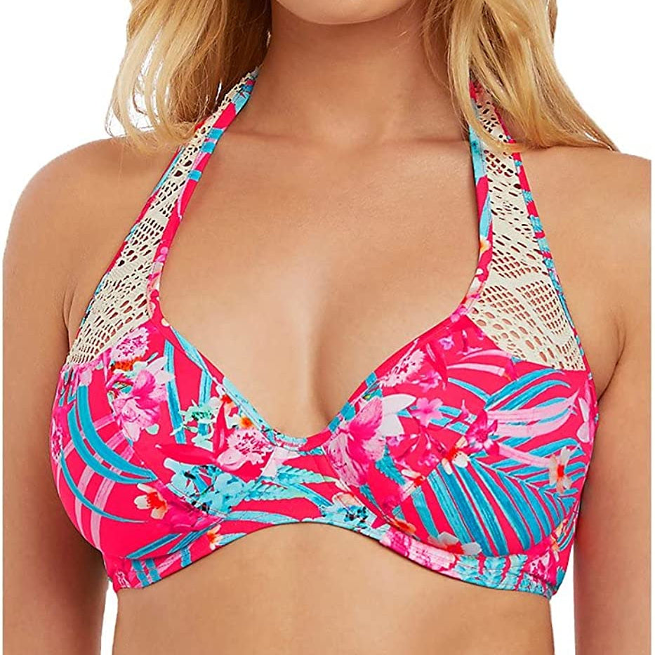Freya Wild Sun Crochet Halter Bikini Top