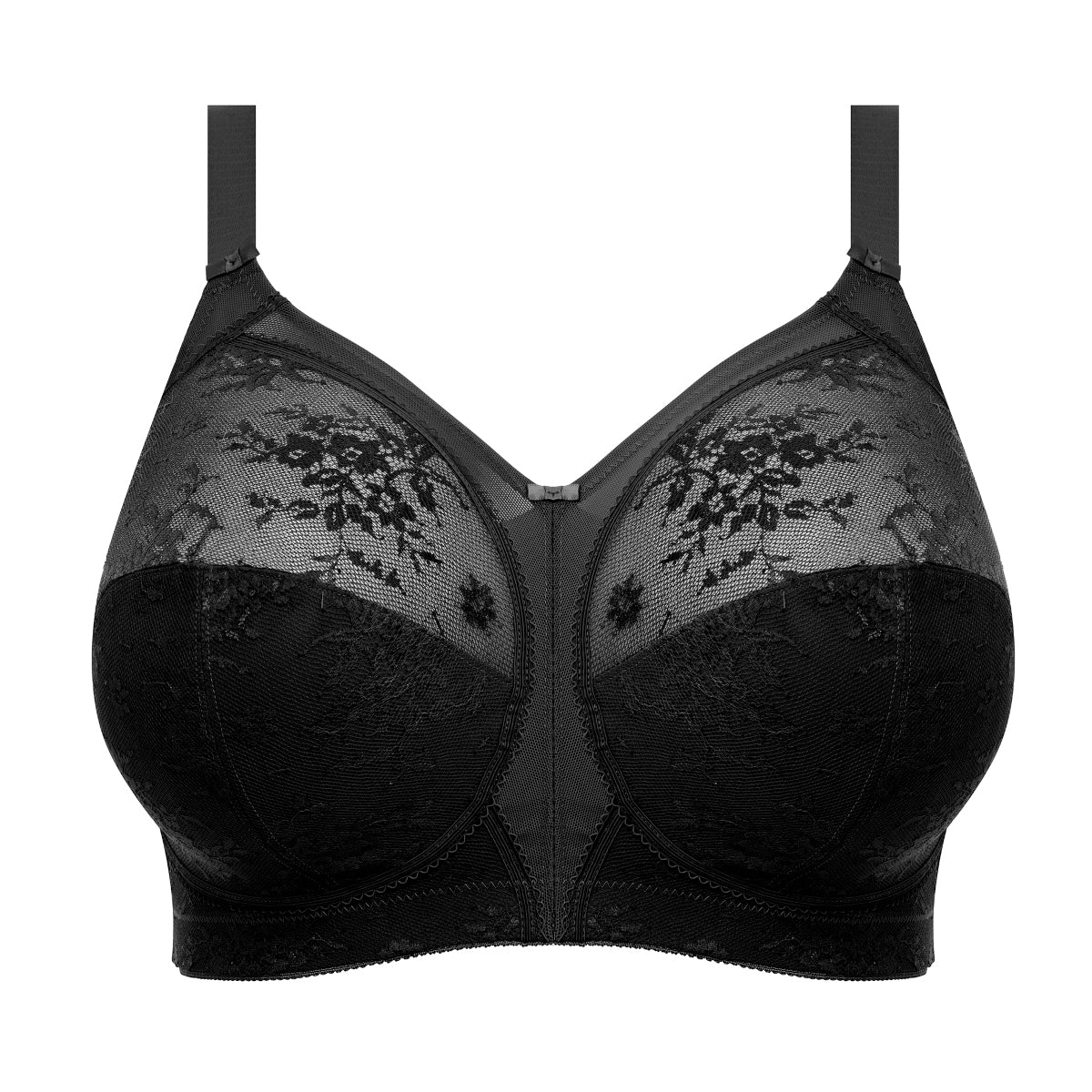 Buy DD-GG Black Recycled Lace Comfort Full Cup Bra 38G, Bras