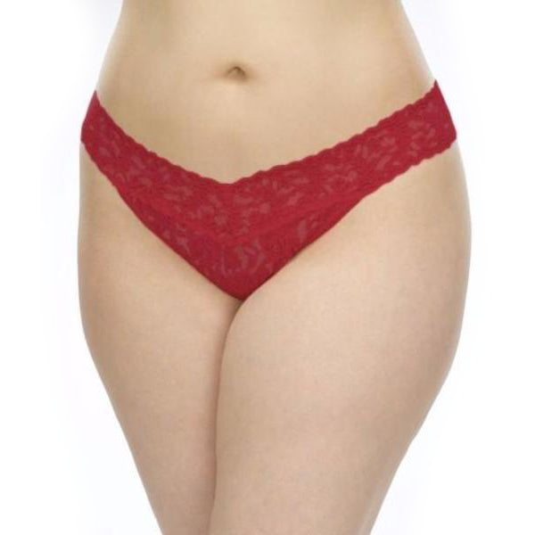 Red Lace Trim Thong -  Canada