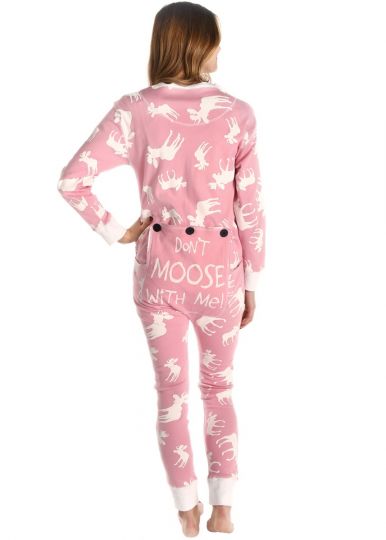Pink Adult Footed Onesie, Hooded Footie Pajama, Drop Seat, Detachable Feet  – Forever Lazy