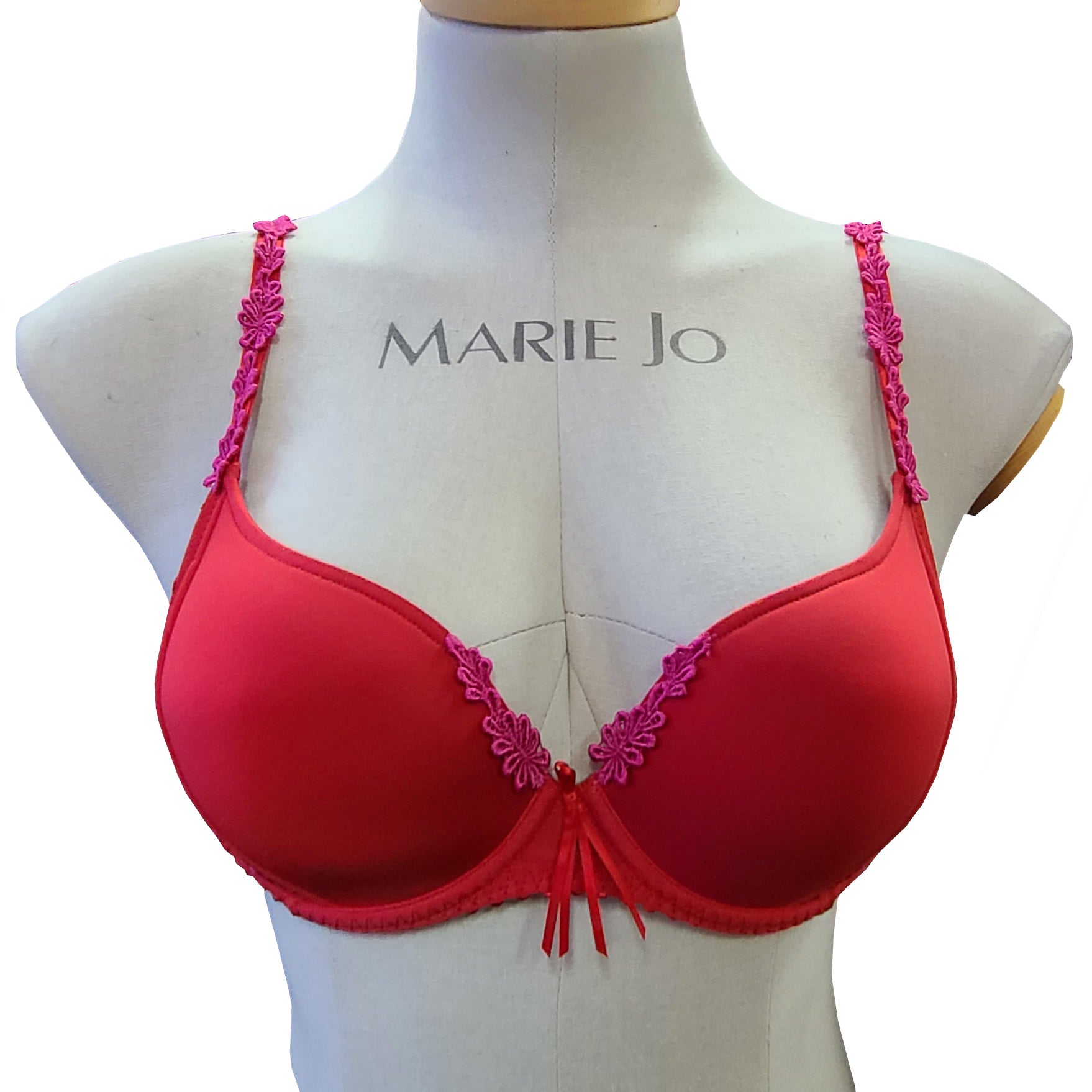 Marie Jo Bra Full Cup Size UK 32E Judith Underwired Non Padded Semi Sheer -  Red